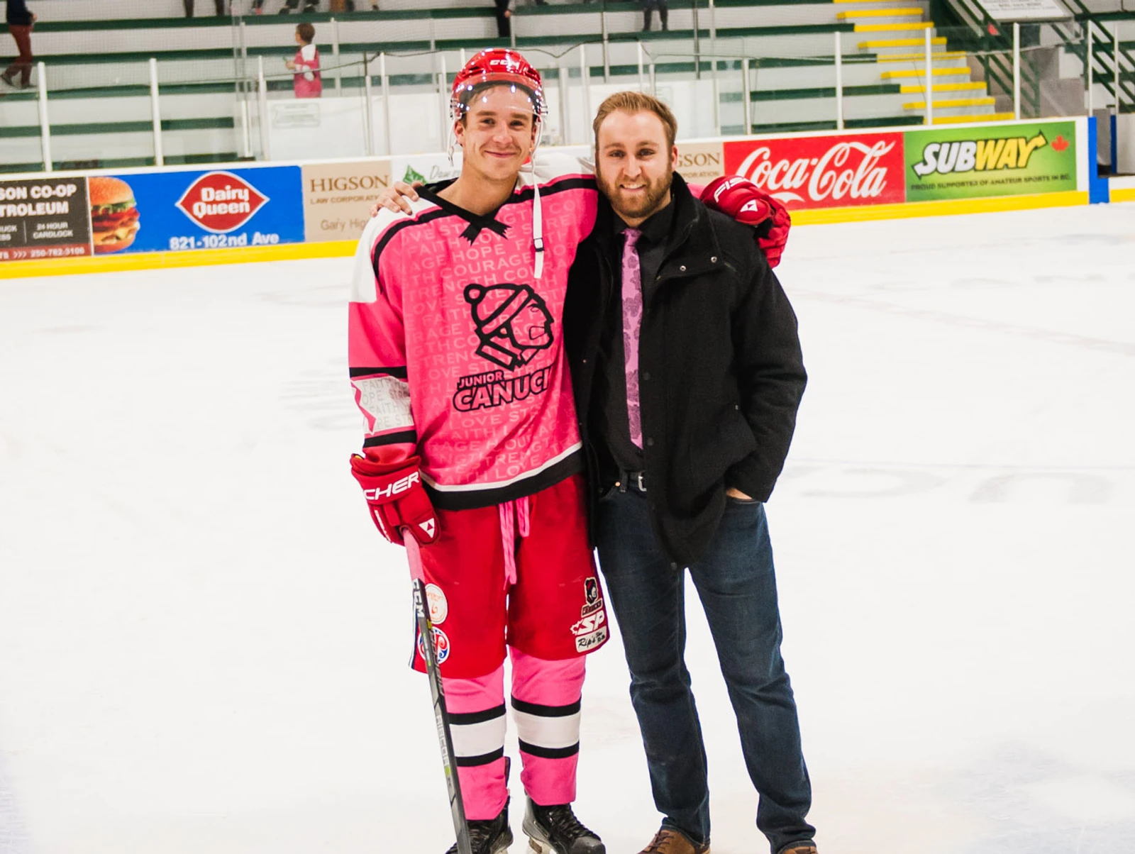 Pink in the Rink fundraiser $ to Dawson Creek Hospital