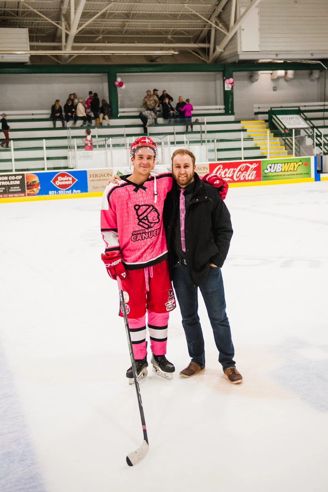 Pink in the Rink fundraiser $ to Dawson Creek Hospital